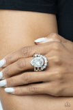 Elegantly Cosmopolitan-White Ring-Paparazzi Accessories