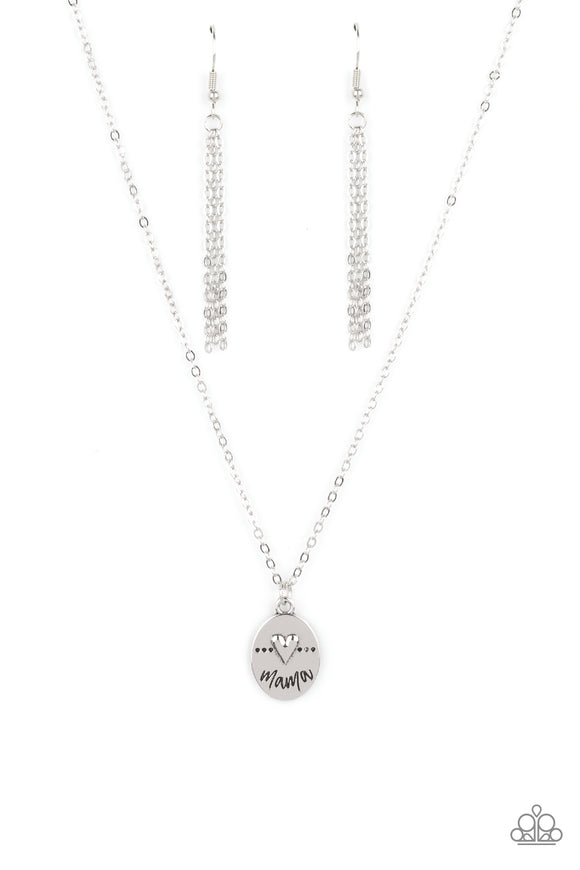 They Call Me Mama-Silver Necklace-Paparazzi Accessories