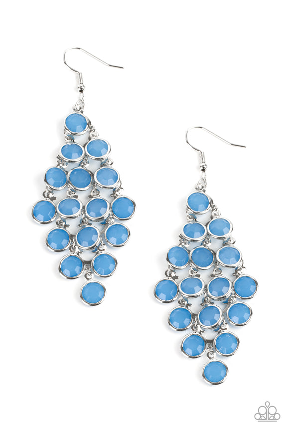 With All DEW Respect-Blue Earring-Paparazzi Accessories