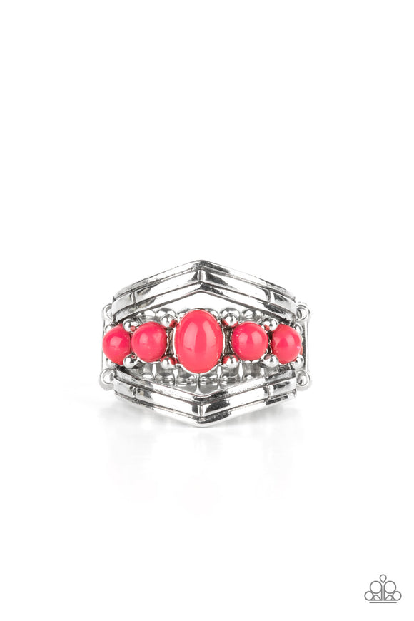 Show-Stopping Chevron-Pink Ring-Paparazzi Accessories