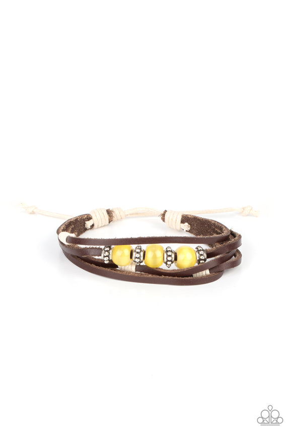 Homespun Radiance-Yellow Urban Bracelet-Paparazzi Accessories