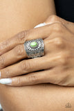Exquisitely Ornamental-Green Ring-Paparazzi Accessories.