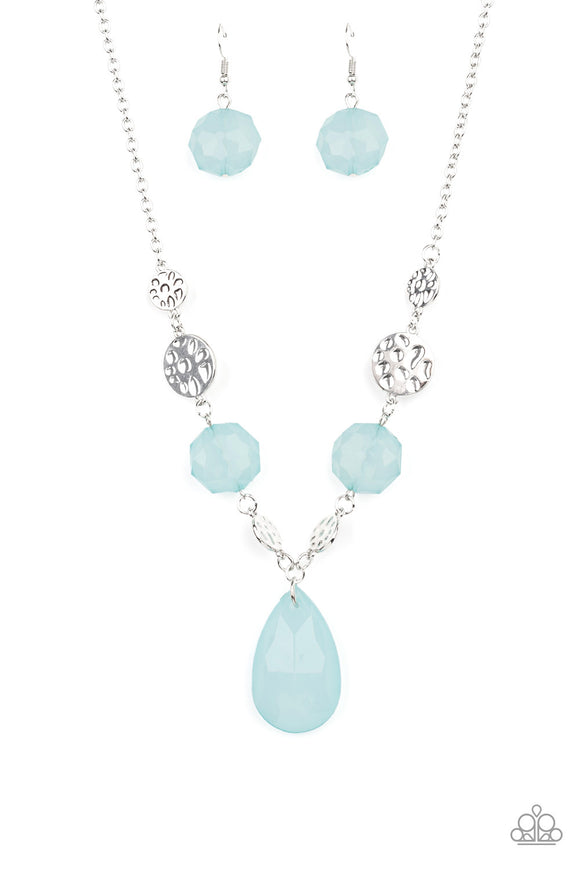 DEW What You Wanna DEW-Blue Necklace-Paparazzi Accessories