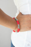 Stacked In Your Favor-Red Stretch Bracelet-Paparazzi Accessories