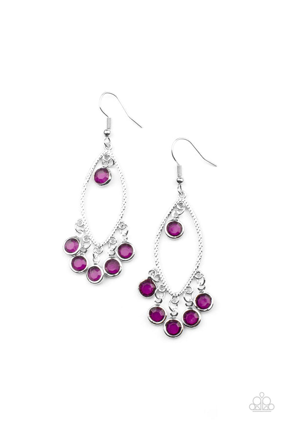 Glassy Grotto-Purple Earring-Paparazzi Accessories