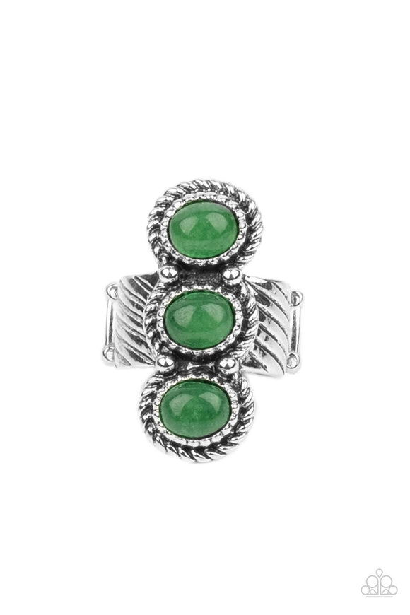 Peaceful Paradise-Green Ring-Paparazzi Accessories