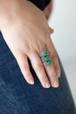Peaceful Paradise-Green Ring-Paparazzi Accessories