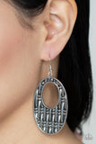 Engraved Edge-Silver Earring-Paparazzi Accessories