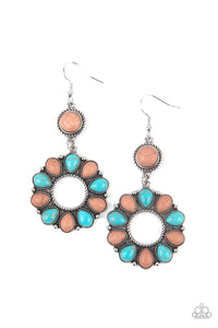 Back At The Ranch-Multi Earring-Blue-Brown-Paparazzi Accessories
