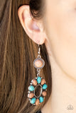 Back At The Ranch-Multi Earring-Blue-Brown-Paparazzi Accessories