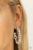 Swoon-Worthy Sparkle-White Hoop Earring-Paparazzi Accessories