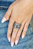 Checkered Couture-Silver Ring-Paparazzi Accessories