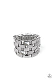Checkered Couture-Silver Ring-Paparazzi Accessories