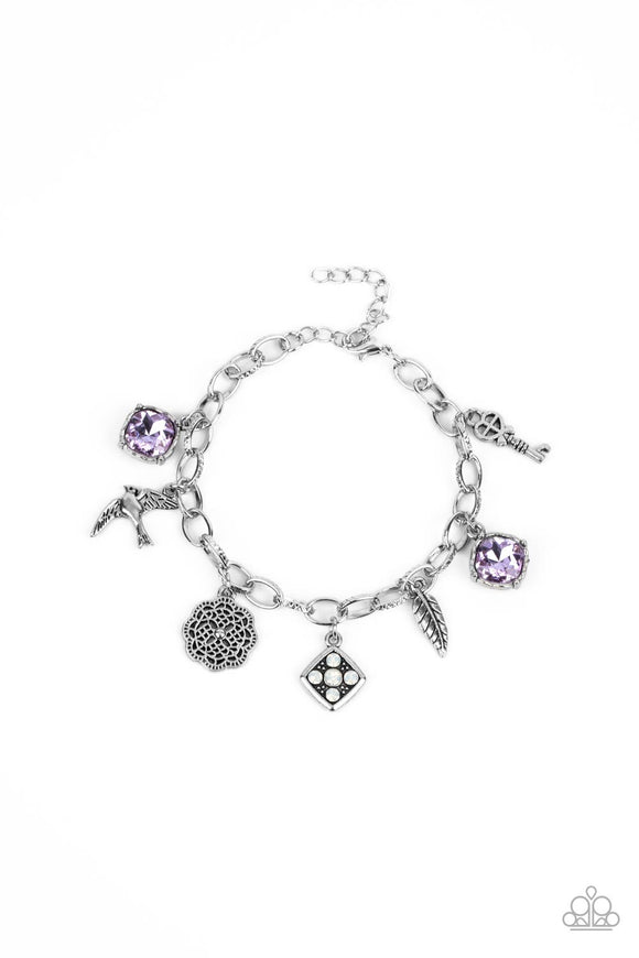 Fancifully Flighty-Purple Clasp Bracelet-Paparazzi Accessories
