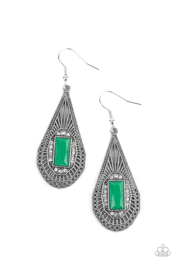 Deco Dreaming-Green Earring-Paparazzi Accessories