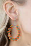Festively Flower Child-Orange Earring-Seed Beads-Paparazzi Accessories