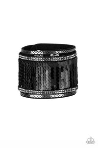 Heads Or MERMAID Tails-Black Wrap Bracelet-Paparazzi Accessories.