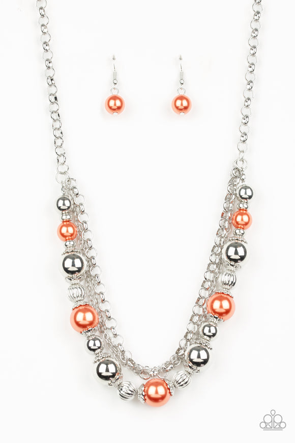 5th Avenue Romance-Orange Necklace-Paparazzi Accessories.