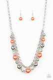 5th Avenue Romance-Orange Necklace-Paparazzi Accessories.