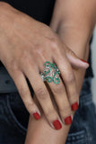 Billowing Beauty-Green Ring-Paparazzi Accessories