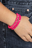 Vacay Vagabond-Pink Stretch Bracelet-Paparazzi Accessories