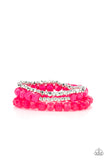 Vacay Vagabond-Pink Stretch Bracelet-Paparazzi Accessories