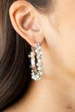 Let There Be SOCIALITE-White Hoop Earring-Paparazzi Accessories