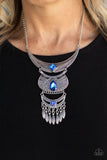 Lunar Enchantment-Blue Necklace-Paparazzi Accessories