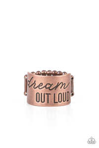 Dream Louder-Copper Ring-Paparazzi Accessories