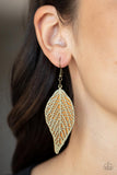 Leafy Luxury-Brass Earring-Paparazzi Accessories