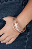 Trophy Texture-Rose Gold Bangle Bracelet-Paparazzi Accessories