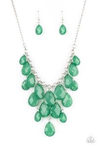 Front Row Flamboyance-Green Necklace-Paparazzi Accessories