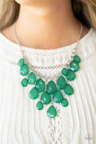Front Row Flamboyance-Green Necklace-Paparazzi Accessories