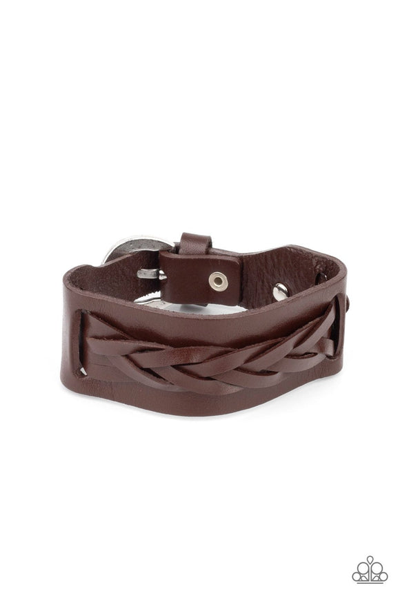 Practical Pioneer-Brown Urban Wrap Bracelet-Leather-Paparazzi Accessories