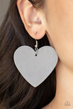 Country Crush-Silver Earring-Leather-Paparazzi Accessories