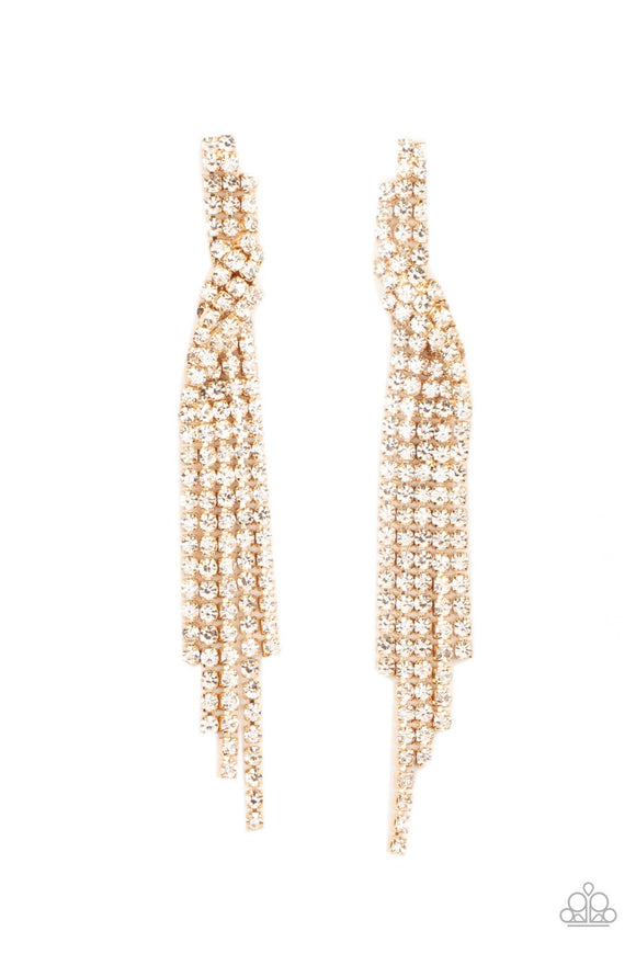Cosmic Candescence-Gold Post Earring-Paparazzi Accessories