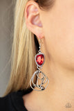 Galactic Drama-Red Earring-Paparazzi Accessories