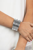 Mechanical Motif-Silver Cuff Bracelet-Paparazzi Accessories