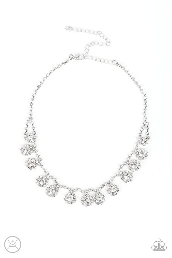 Princess Prominence-White Choker necklace-Paparazzi Accessories