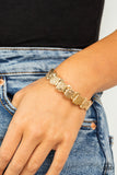 Urban Stackyard-Gold Stretch Bracelet-Paparazzi Accessories