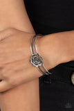 Rosy Repose-Silver Cuff Bracelet-Paparazzi Accessories