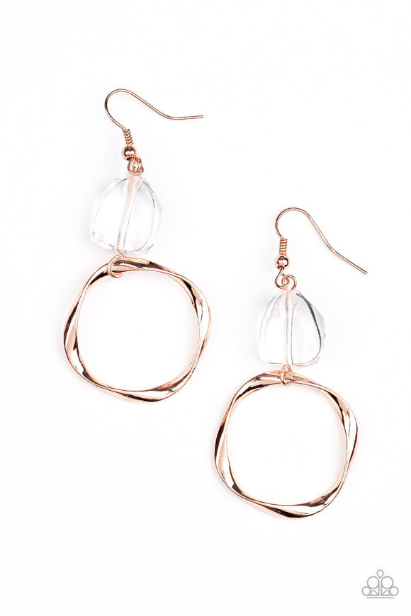 All Clear-Copper Earring-Paparazzi Accessories