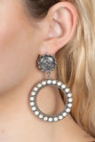 Playfully Prairie-White Post Earring-Paparazzi Accessories