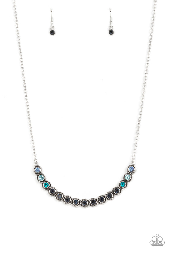 Throwing SHADES-Blue Necklace-Paparazzi Accessories