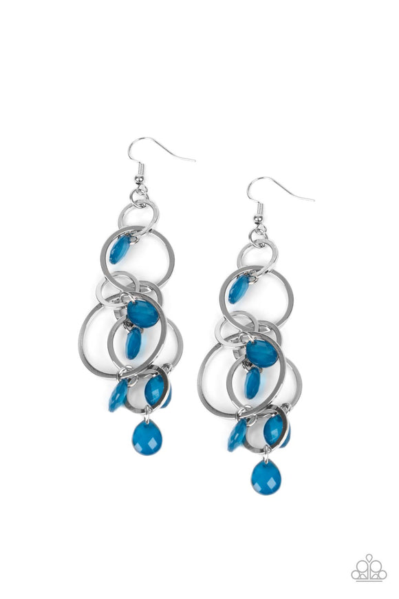 Dizzyingly Dreamy-Blue Earring-Paparazzi Accessories
