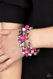 A Perfect TENACIOUS-Pink Stretch Bracelet-Paparazzi Accessories
