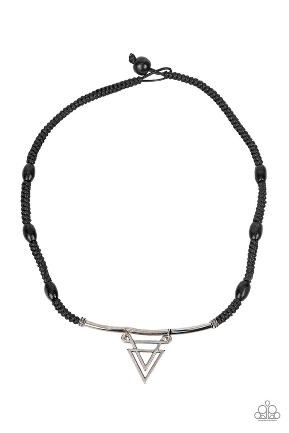 Arrowed Admiral-Black Urban Necklace-Paparazzi Accessories