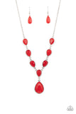 Party Paradise-Red Necklace-Paparazzi Accessories