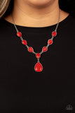 Party Paradise-Red Necklace-Paparazzi Accessories