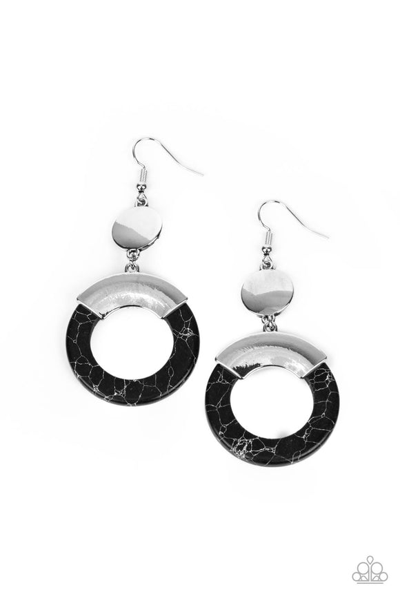 ENTRADA at Your Own Risk-Black Earring-Paparazzi Accessories